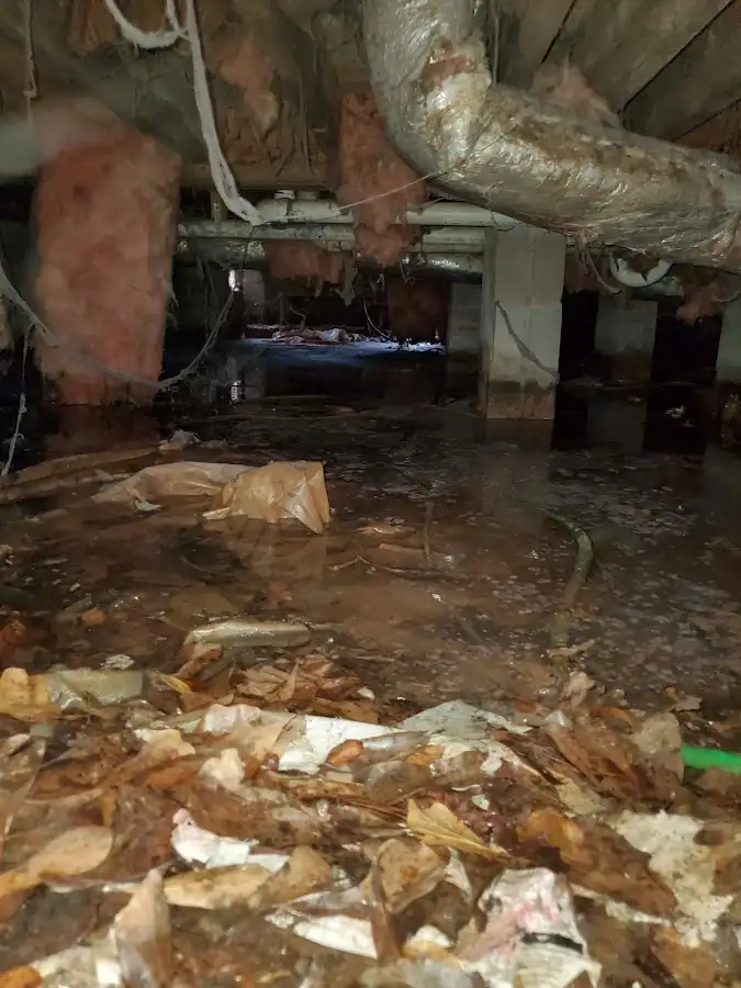 Crawl space flood assessment for Commercial Water Damage Restoration in Cody